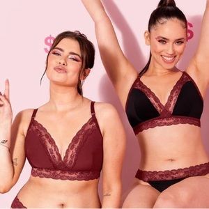 Curvy Kate Twice the Fun Reversible Bralette Oxblood/Black - UK 34J/JJ (D10/11)